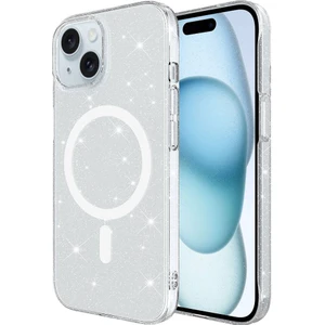 iPhone 15 Kılıf Zore Magsafe Şarj Özellikli Simli Şeffaf Arka Yüzey Erdos Silikon Kapak