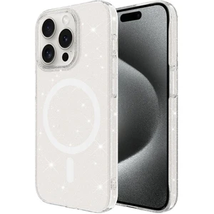 Apple iPhone 15 Pro Kılıf Zore Magsafe Şarj Özellikli Simli Şeffaf Arka Yüzey Erdos Silikon Kapak