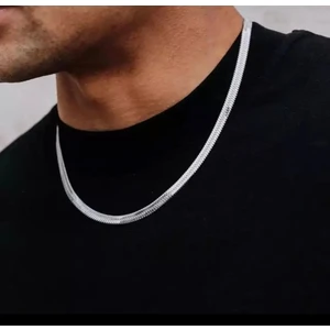 Pigna Aksesuar Erkek Italyan Zincir Ezme Kolye Gümüş Renk