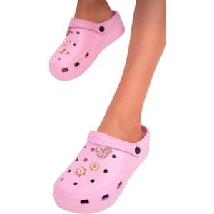 Yüksek Taban Aksesuarlı Kadın Sandalet Pembe