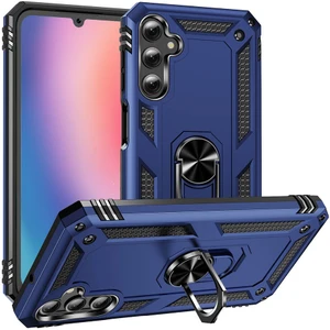Case World Samsung Galaxy A25 Kapak Military Yüzüklü Stantlı Panzer Tank Kılıf - Lacivert