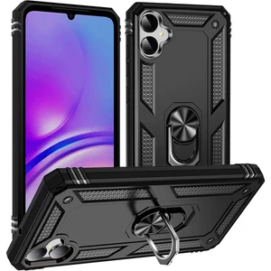 Case World Samsung Galaxy A05 Kapak Military Yüzüklü Stantlı Panzer Tank Kılıf - Siyah