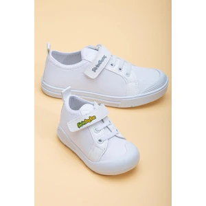Şirinbebe Şiringenç Keten Beyaz Erkek İlkadım Bebek Çocuk Ayakkabısı