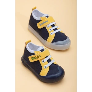 Dilimler Ayakkabı Şirinbebe Şiringenç Keten Sarı Erkek Ilkadım Bebek Çocuk Ayakkabısı