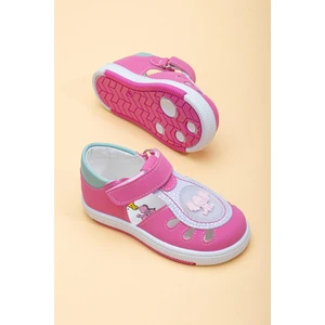 Dilimler Ayakkabı Şirinbebe Yan Açık Cırtlı Fuşya Kız Ilkadım Bebek k Ayakkabı