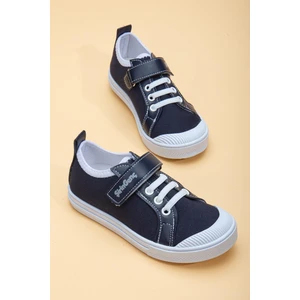 Dilimler Ayakkabı Şirinbebe Şiringenç Keten Lacivert Erkek Ilkadım Bebek Çocuk Ayakkabısı