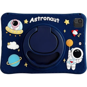 Apple iPad Air 4 (2020) 10.9  Standlı ve Boyun Askılı Astronot Figürlü Çocuk Tablet Kılıf A2123 A2152 A2153