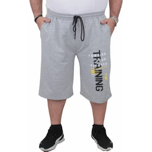 Moc Grande Mocgrande Erkek Büyük Beden Penye Şort Training 24633 Grı Melanj