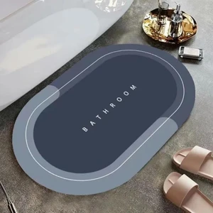 Oval Süper Su Emici Kaymaz Tabanlı Paspas Sihirli Abdest Paspası