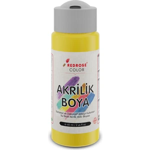 Red Rose Sarı Akrilik Boya 60 ml Sanatsal, Dekoratif, Hobi Amaçlı, Canlı Renkler