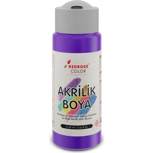 Red Rose Mor Akrilik Boya 60 ml Sanatsal, Dekoratif, Hobi Amaçlı, Canlı Renkler