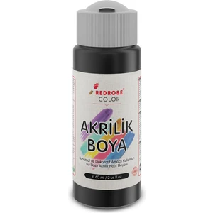 Red Rose Siyah Akrilik Boya 60 ml Sanatsal, Dekoratif, Hobi Amaçlı, Canlı Renkler