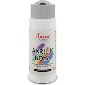 Red Rose Beyaz Akrilik Boya 60 ml Sanatsal, Dekoratif, Hobi Amaçlı, Canlı Renkler