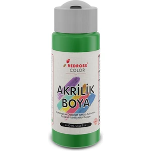Red Rose Yeşil Akrilik Boya 60 ml Sanatsal, Dekoratif, Hobi Amaçlı, Canlı Renkler