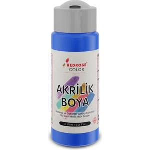 Red Rose Mavi Akrilik Boya 60 ml Sanatsal, Dekoratif, Hobi Amaçlı, Canlı Renkler