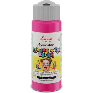 Red Rose Fuşya Parmak Boyası 60ML Yıkanabilir, En-71 Sertifikalı, Toksik Içermez, Çocuk Okul Kreş Için