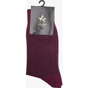 ALTINYILDIZ CLASSICS Erkek Bordo-Haki Desenli Bambulu Soket Çorap