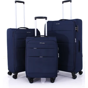 Pierre Cardin 4200 3'lü Set Ultra Light Hafif Lüx Kumaş Tekerlekli Valiz