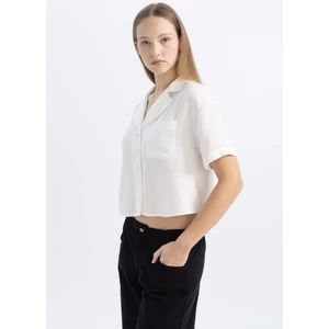 Coool Oversize Geniş Kalıp Pijama Yaka Kısa Kollu Gömlek C3751AX24SP