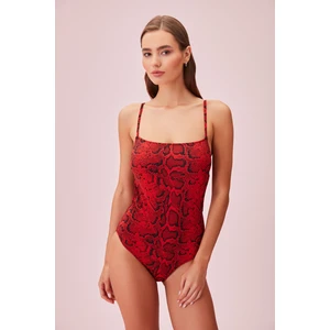 Sırt Detaylı Desenli Mayo