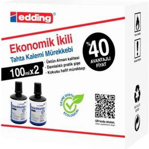 Edding 2'Li Tahta Kalemi Mürekkebi 100 Ml - Siyah