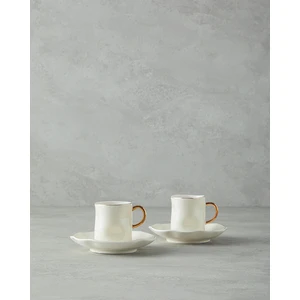 English Home Rolly New Bone China 4 Parça 2 Kişilik Kahve Fincan Takımı Beyaz