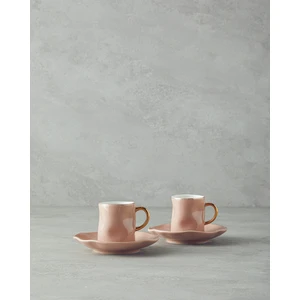 English Home Rolly New Bone China 4 Parça 2 Kişilik Kahve Fincan Takımı Pudra