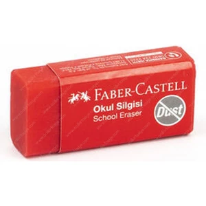 Faber Castell Kırmızı Okul Silgisi - 1 Adet, Kompakt Boyut, Tozsuz Desen
