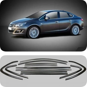 Opel Astra J Hb Cam Çıtası Çerçevesi Parlak Siyah Komple 2010-2014 Arası