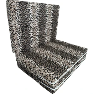 Katlanır Yer Yatağı ve Tek Kişilik Sünger Katlanır Minder Yatak 90X190X10 Cm-Leopar