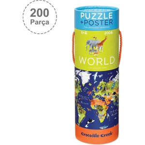 Crocodile Creek Poster Puzzle - 200 Parça - Dünya