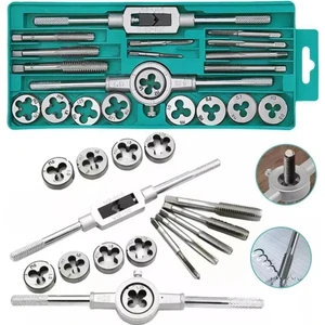 Valkyrie 20 Parça Klavuz Pafta Seti Metrik Set M3-M12 Arası 20'li Takım