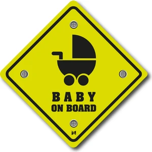 Baby On Board - 10X10 cm Mıknatıslı Evrensel Tak Çıkar Dekoratif Aksesuar