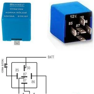 12V Titreyen Korna Röle 30A 5 Uç (Titretici Röle) STR107-SANEL