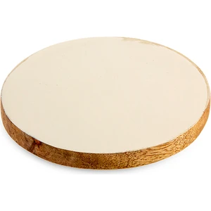 Creme Ahşap Bardak Altlığı 10X10 cm