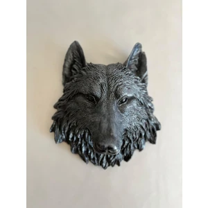 Kurt Başı Kafası Duvara Asılan Heykel 21 x 20 cm