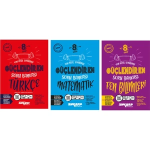 Ankara Yayıncılık 2024 8.Sınıf  Güçlendiren Türkçe Soru Bankası - Güçlendiren Matematik Soru Bankası - Güçlendiren Fen Bilimleri Soru Bankası 3'lü Set