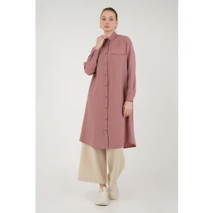 Parçalı Modal Gömlek Gül Kurusu