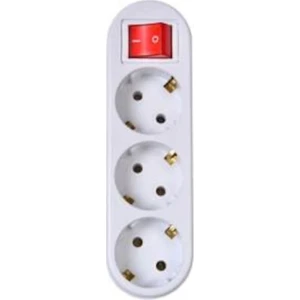 Smart Socket Üçlü Fiş Priz Anahtarlı Golyad Beyaz