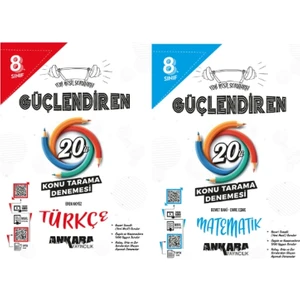 Kolektif Kitap Ankara Yayıncılık 2024 8.⁠ Sınıf Güçlendiren Türkçe 20'li Konu Tarama Denemesi - Güçlendiren Matematik 20'li Konu Tarama Denemelesi 2'li Set