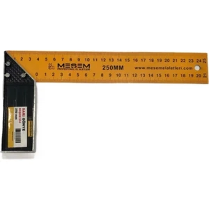 YMC Meşem YMCMEŞEM Meşem Marangoz Gönye 250 mm Sarı Kaliteli