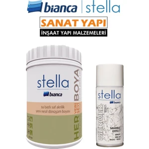 Stella Set Boya Antrasit Gri + Stella Beyaz Mermer Efekti
