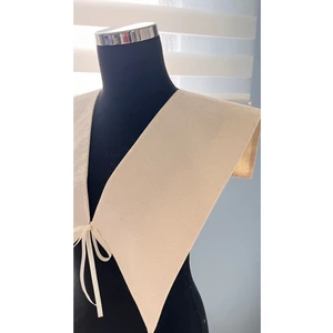 White Alamode Vintage Büyük Ham Keten Yakalık
