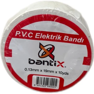 Elektrik Bandı 10 Adet 19 mm x 10 Yds Beyaz Elektrik Izole Bandı 10'lu Paket