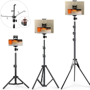 210 cm Tripod 2 In 1 Metal Ayaklı Katlanabilir Döner Başlıklı Tablet ve Telefon Tutucu Stand