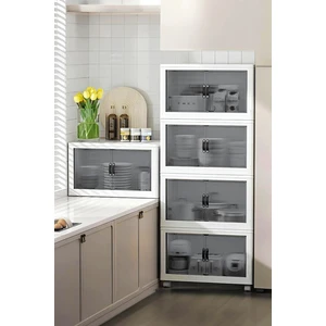 Kitchen Life 4'lü Portatif Istiflenebilir Tekerlekli Organizer Dolap  - Mutfak Banyo Rafı Saklama Kutusu Sepet