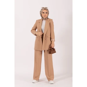 Dört Düğme Ceket Takım Camel