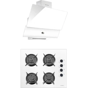 Süper Kristal Beyaz Ankastre 2 Li Set (OC88 Cam Ocak/ DA88 Davlumbaz Rotary Düğme)