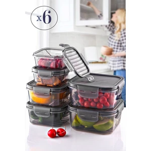 Kitchen Life 6'lı Tam Vakumlu Kilitlli Erzak Saklama Kabı Seti -Hava Geçirmez (400ML+800ML+1400ML) Sızdırmaz