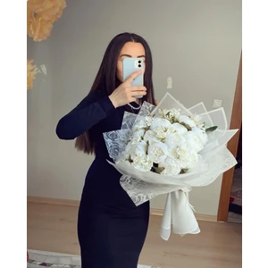 Zb Flowers İsteme çiçeği Solmayan Kıvrımlı Şakayık Buketi Gelin Buketi isteme Çiçeği Söz Çiçeği Sevgiliye Hediye Nişan
